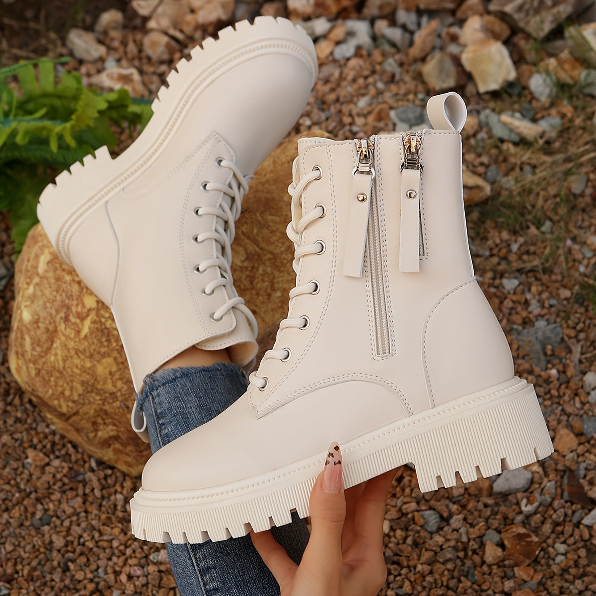 Fashionable Women'S Casual Ankle Boots, Comfortable Winter Fleece-Lined Warm Shoes, Trendy Solid Color Outerwear Footwear, Boots for All Seasons Suitable for 135 Alpen Store