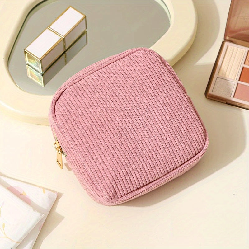 Compact Makeup Bags for Travel, Featuring Zippers, Earphone Storage, Sanitary Napkin Compartments, And Cosmetic Organization. Ideal for Women, These Small Pouches Are Perfect for Lipsticks And Other Cosmetics, Available in a Alpen Store