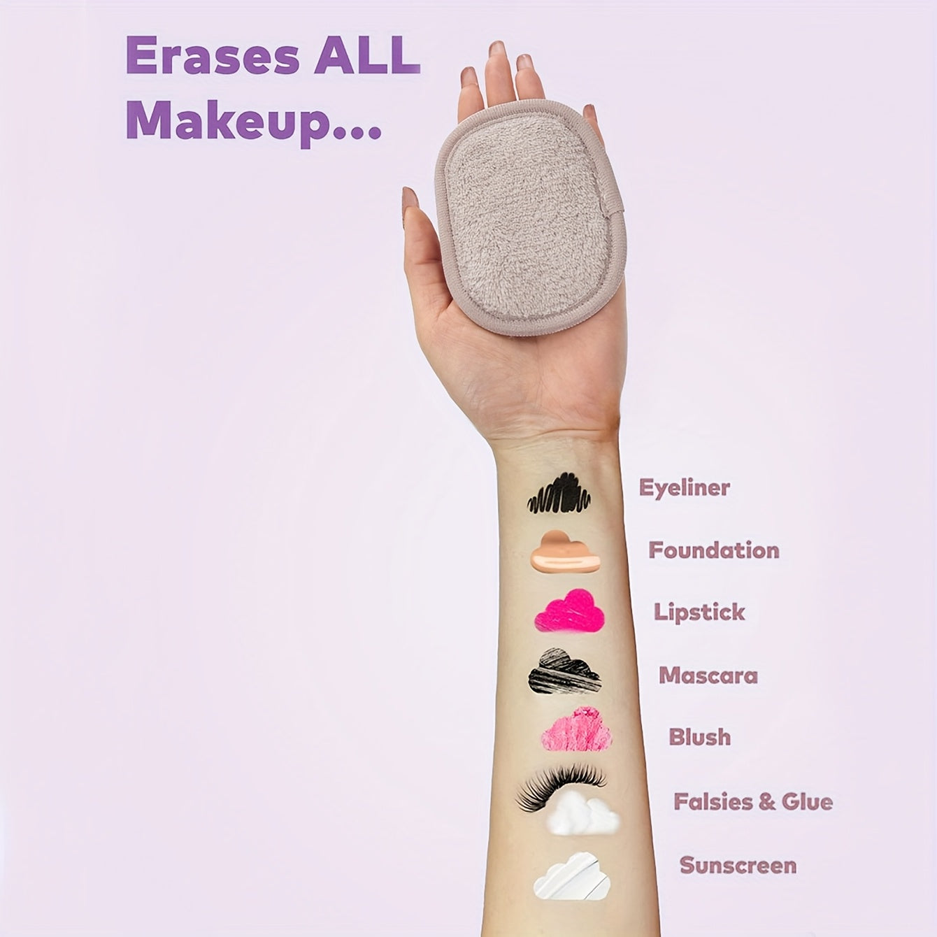 810 Makeup Remover Wipes Gradient 7pcs, Machine Washable and Reusable, Suitable for All Light Beige Types Alpen Store