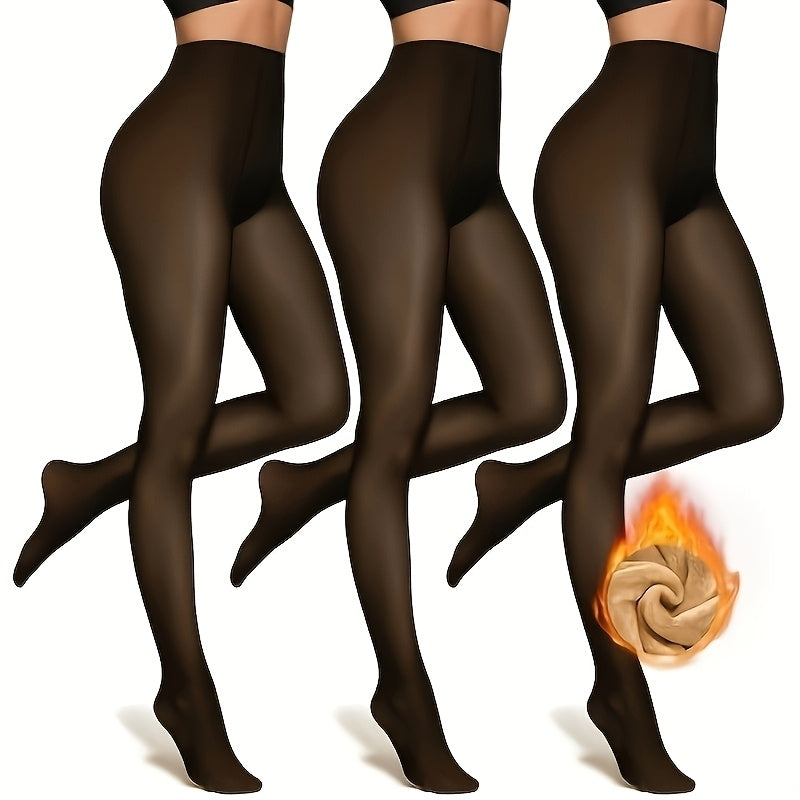 [4 Sizes Available] Women's Fleece-Lined Footed Tights, Winter Warmth and Comfortable Design with Sheer Illusion Effect for Outdoor Activities & Daily Styling Alpen Store