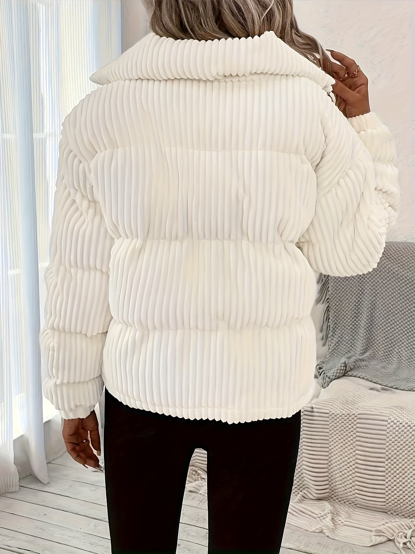 Women's White Jacket Winter Warm Short Short-Length Coat - Short-Waisted Collar & White -Like-Look (No) Trim, Hand Washable Outerwear for Casual &, Versatile Outer Layer for Dresses/Skirts Alpen Store