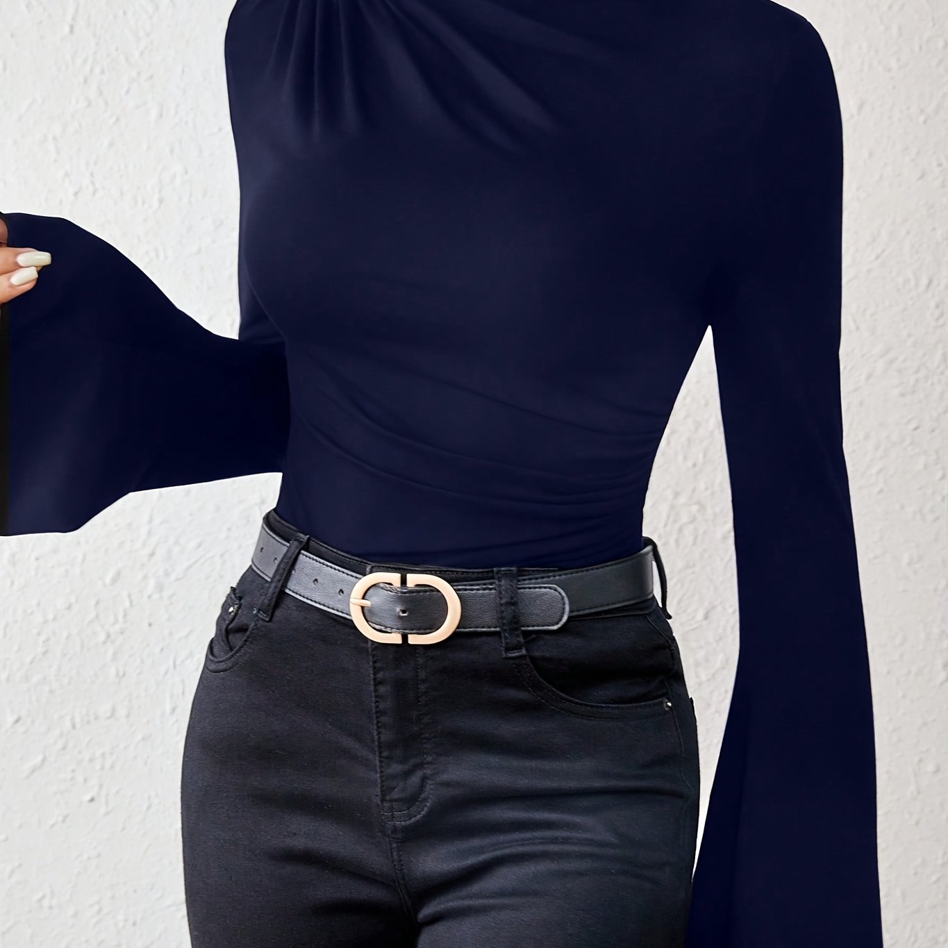 Women'S Elegant Long Sleeve T-Shirt - Slim Fit Tops with Ruched Bust, Non-See-Through Fabric for Everyday & Formal Outfits - Office, Party, Casual Events - Spring/Fall/Summer Transitional Clothing - Easy-Care Women'S Blouse, Alpen Store