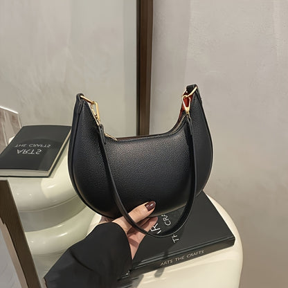 A Women'S Handbag, Featuring a Luxurious Crescent-Shaped Crossbody Bag with a Detachable Adjustable Shoulder Strap, Magnetic Closure, And Golden Hardware - Suitable for Casual Or Formal Occasions (Available in Coffee Brown, W Alpen Store