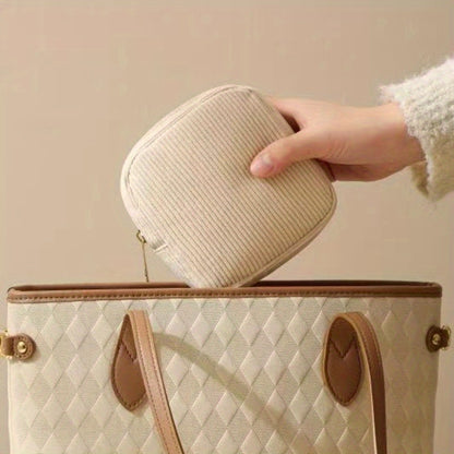 Compact Makeup Bags for Travel, Featuring Zippers, Earphone Storage, Sanitary Napkin Compartments, And Cosmetic Organization. Ideal for Women, These Small Pouches Are Perfect for Lipsticks And Other Cosmetics, Available in a Alpen Store