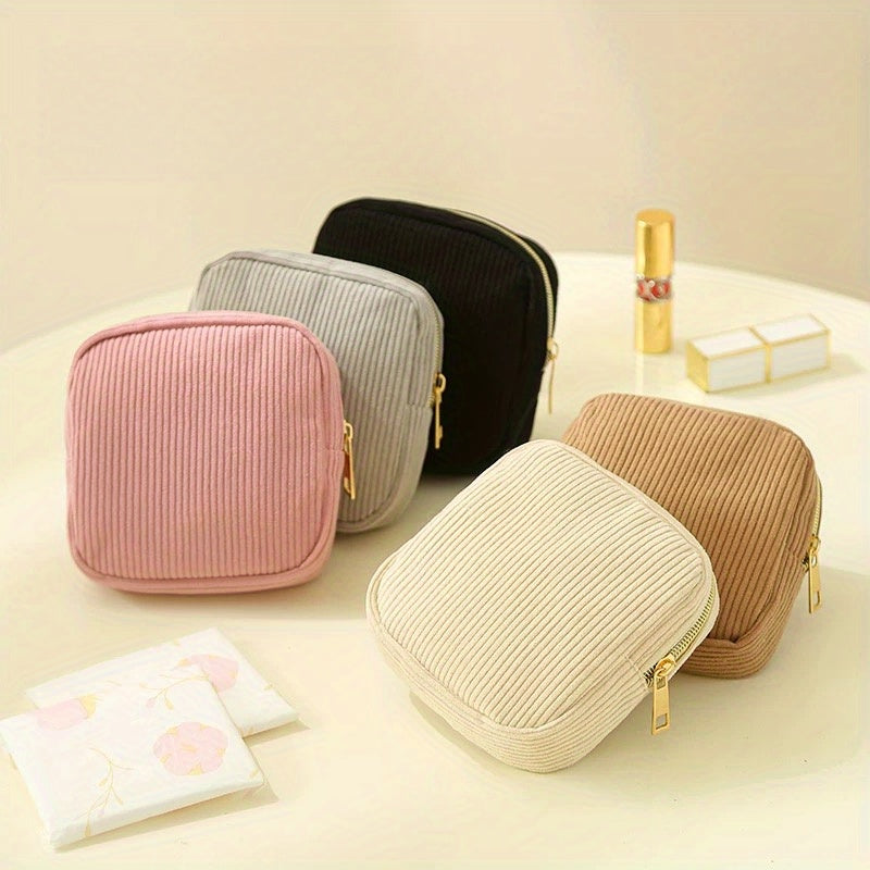 Compact Makeup Bags for Travel, Featuring Zippers, Earphone Storage, Sanitary Napkin Compartments, And Cosmetic Organization. Ideal for Women, These Small Pouches Are Perfect for Lipsticks And Other Cosmetics, Available in a Alpen Store