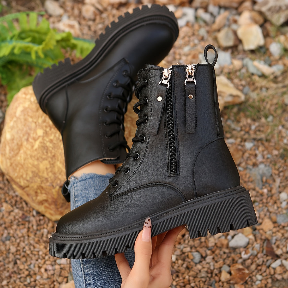 Fashionable Women'S Casual Ankle Boots, Comfortable Winter Fleece-Lined Warm Shoes, Trendy Solid Color Outerwear Footwear, Boots for All Seasons Suitable for 135 Alpen Store