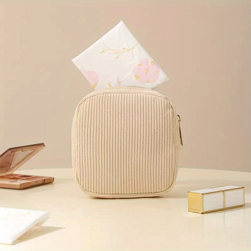 Compact Makeup Bags for Travel, Featuring Zippers, Earphone Storage, Sanitary Napkin Compartments, And Cosmetic Organization. Ideal for Women, These Small Pouches Are Perfect for Lipsticks And Other Cosmetics, Available in a Alpen Store